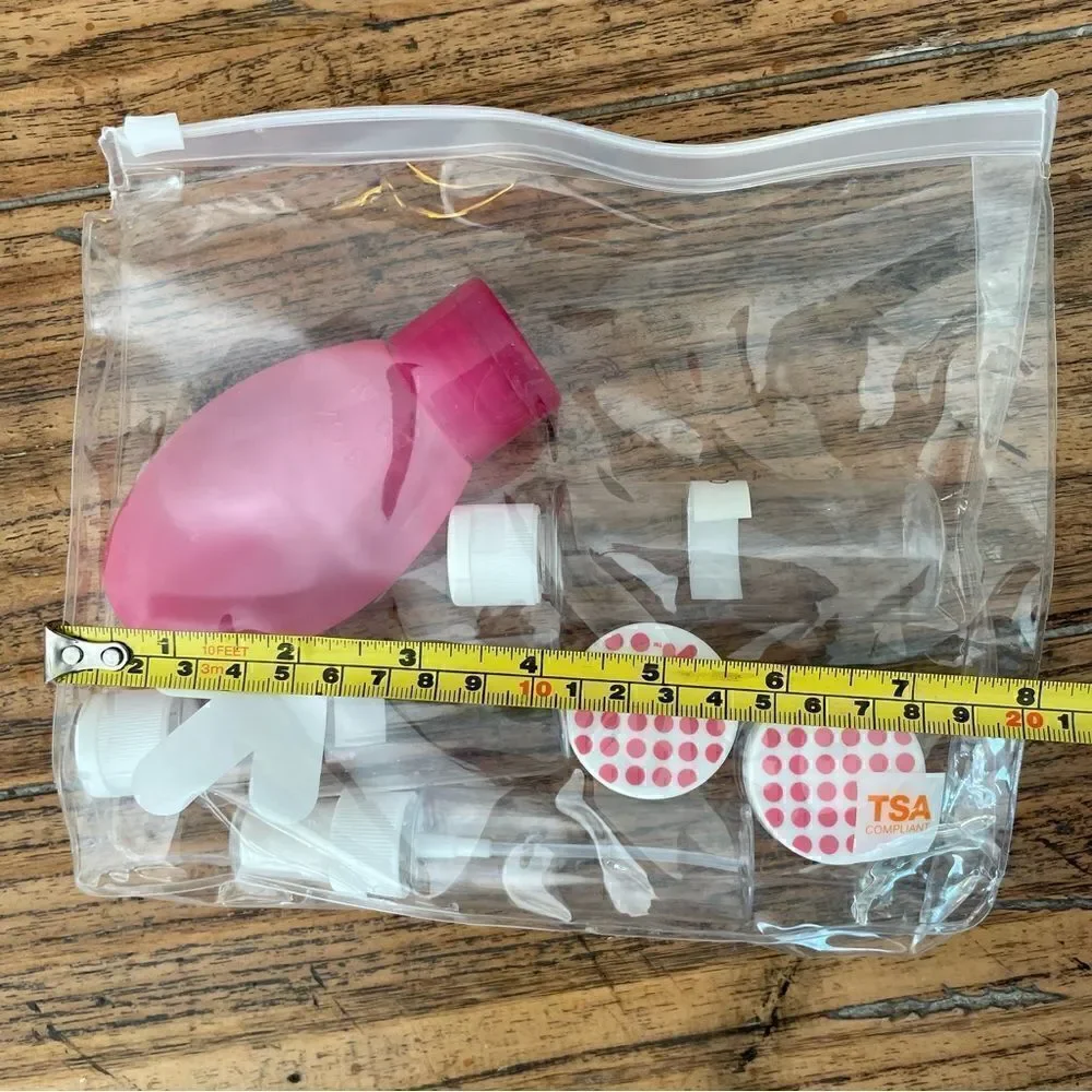 Up & Up Bag of Travel Size Containers Clear Hand Luggage NWOT